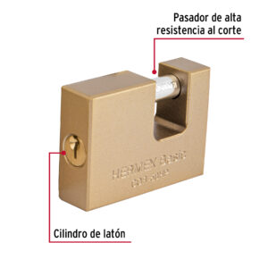 Alternative view of Candado antipalanca 50 mm cuerpo de hierro, HERMEX BASIC