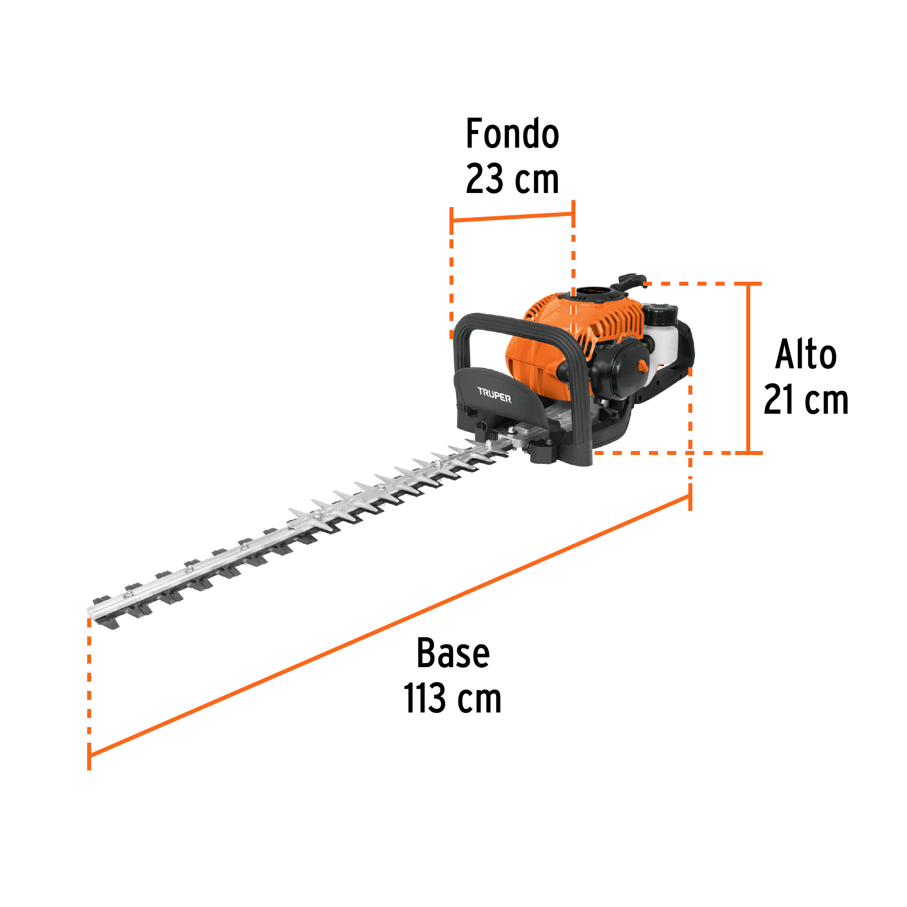 Cortasetos con motor a gasolina 26 cc, profesional, TRUPER - Imagen 5