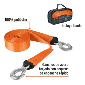 Alternative view of Correa con ganchos para remolque, 48 mm x 5.8 m, TRUPER
