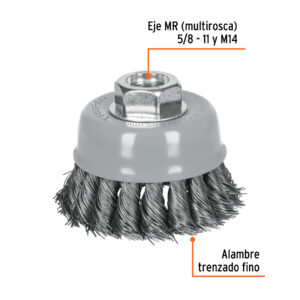 Alternative view of Carda copa 3' alambre trenzado fino, Multi-rosca, TRUPER