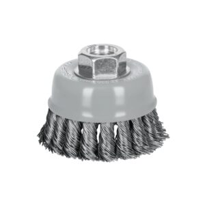 Carda copa 3' alambre trenzado grueso, Multi-rosca, TRUPER