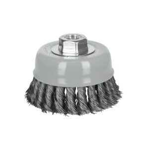 Carda copa 4' alambre trenzado fino, Multi-rosca, TRUPER