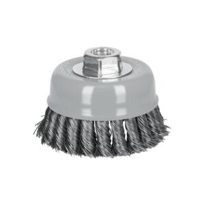 Carda copa 4' alambre trenzado grueso, Multi-rosca, TRUPER