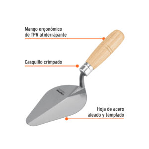 Alternative view of Cuchara para albañil 6' forjada tipo Centroamericana, TRUPER