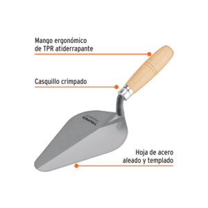 Alternative view of Cuchara para albañil 8' forjada tipo Centroamericana, TRUPER