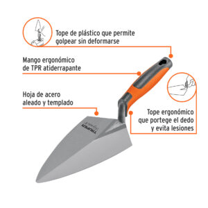 Alternative view of Cuchara para albañil 9' forjada tipo Filadelfia, mgo Comfort
