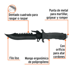 Alternative view of Cuchillo táctico para campismo 7', TRUPER