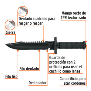 Alternative view of Cuchillo táctico de monte 8', TRUPER