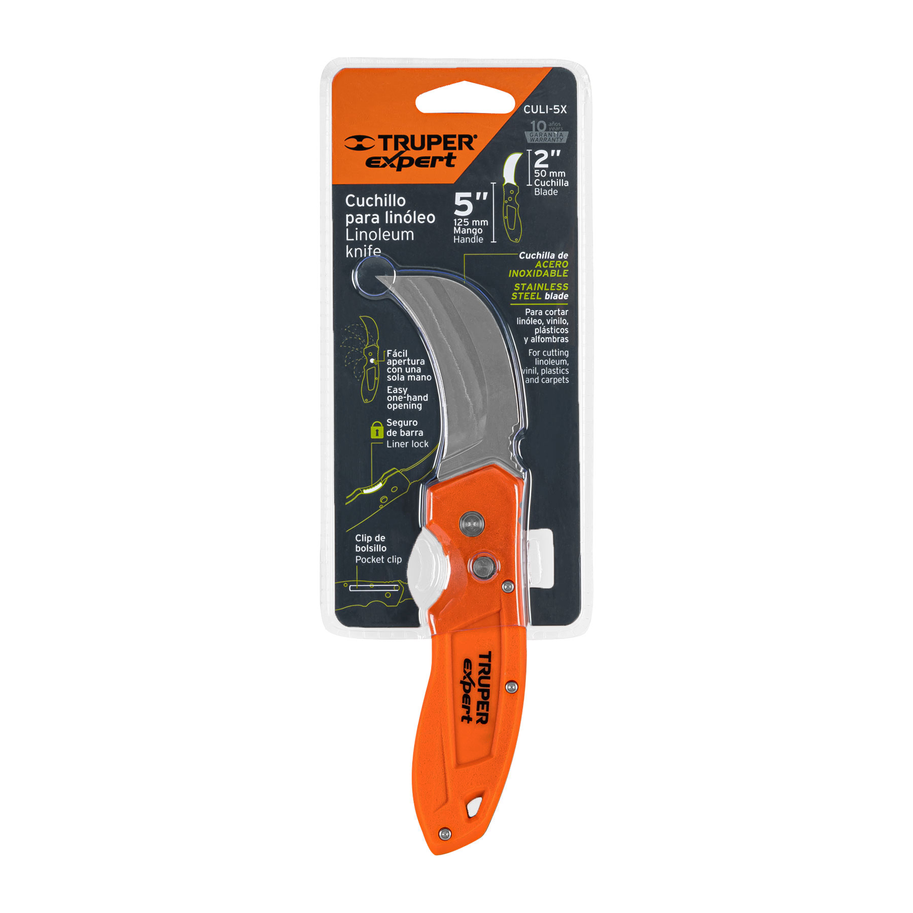 Cuchillo abatible 7' para linóleo con mango de nylon, EXPERT - Imagen 4