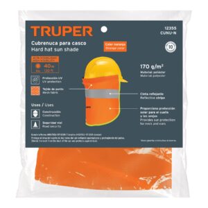 Cubrenuca para casco, naranja con reflejante, TRUPER - Imagen 4