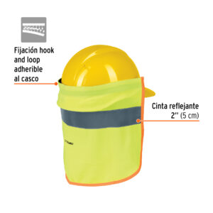 Alternative view of Cubrenuca para casco, verde con reflejante, TRUPER