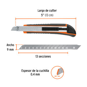 Alternative view of Cutter 9 mm profesional con alma metálica y grip, TRUPER