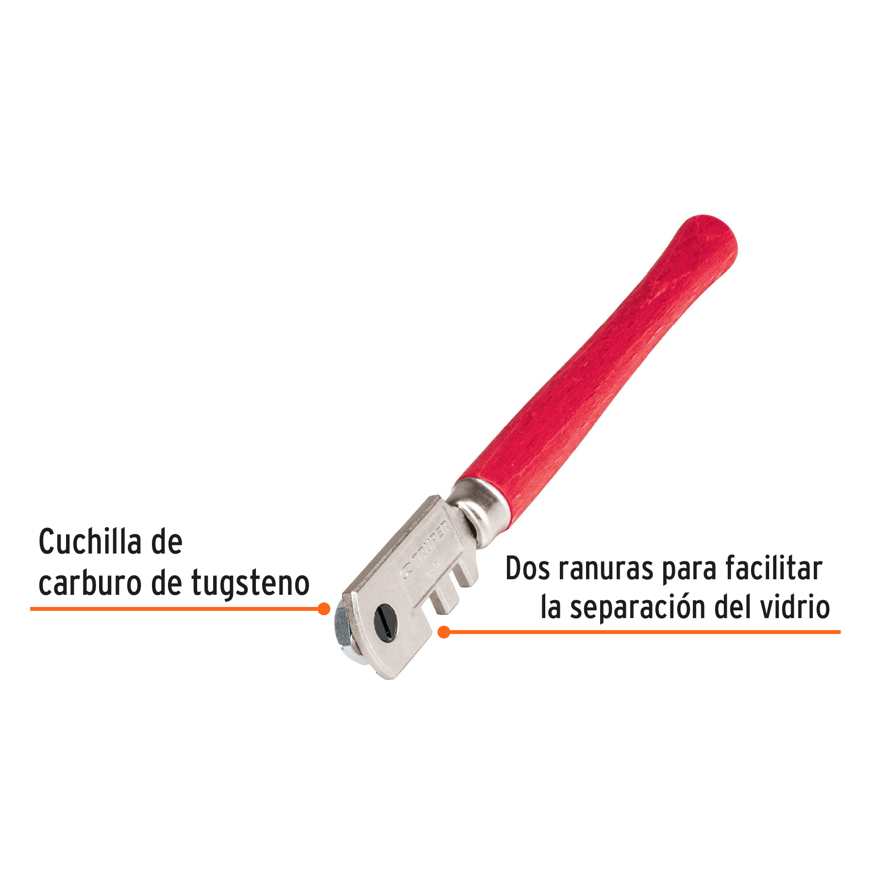 Cortador de vidrio 5' con 6 cuchillas, TRUPER - Imagen 2