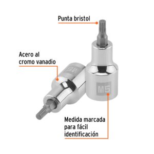 Alternative view of Dado punta corta bristol M5, cuadro 1/2', TRUPER