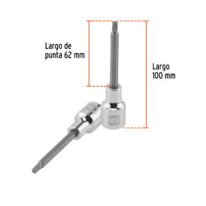 Dado punta larga bristol M5, cuadro 1/2', TRUPER - Imagen 3