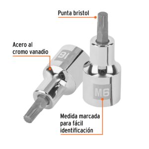 Alternative view of Dado punta corta bristol M6, cuadro 1/2', TRUPER