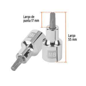 Dado punta corta bristol M6, cuadro 1/2', TRUPER - Imagen 3