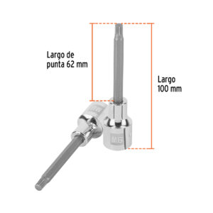 Dado punta larga bristol M6, cuadro 1/2', TRUPER - Imagen 3