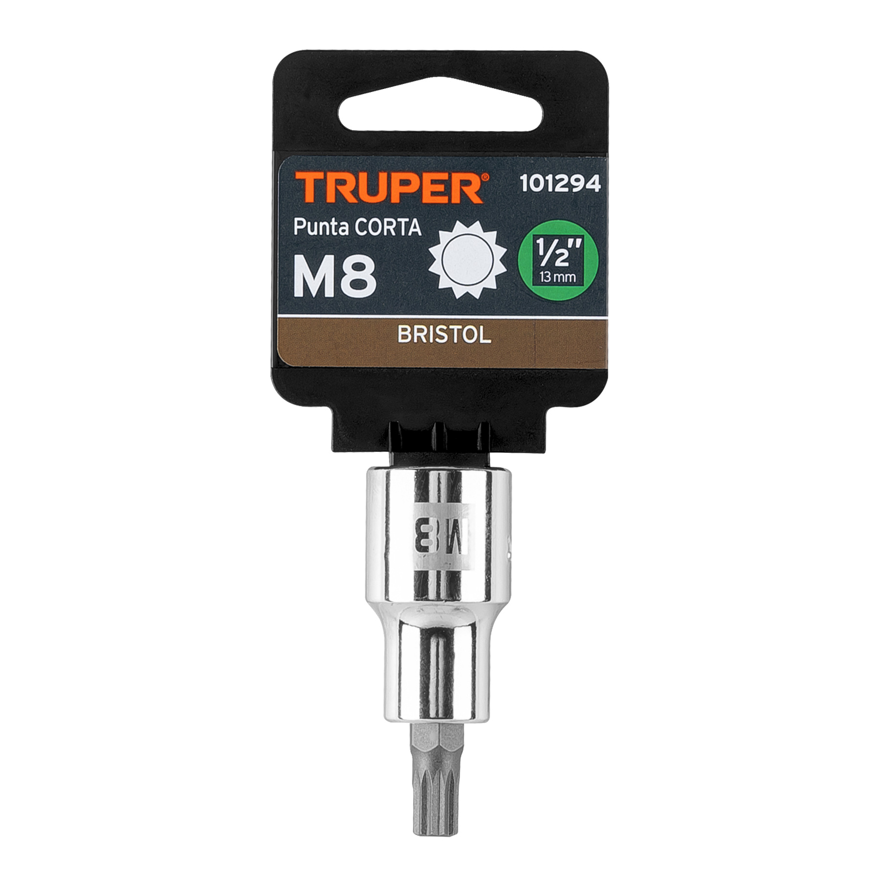 Dado punta corta bristol M8, cuadro 1/2', TRUPER - Imagen 4