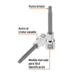 Alternative view of Dado punta larga bristol M8, cuadro 1/2', TRUPER