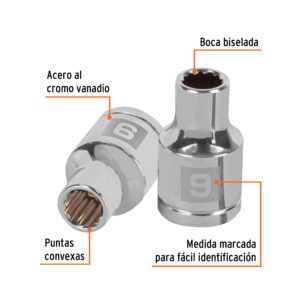 Alternative view of Dado de 9 mm, 12 puntas, cuadro 1/2', TRUPER