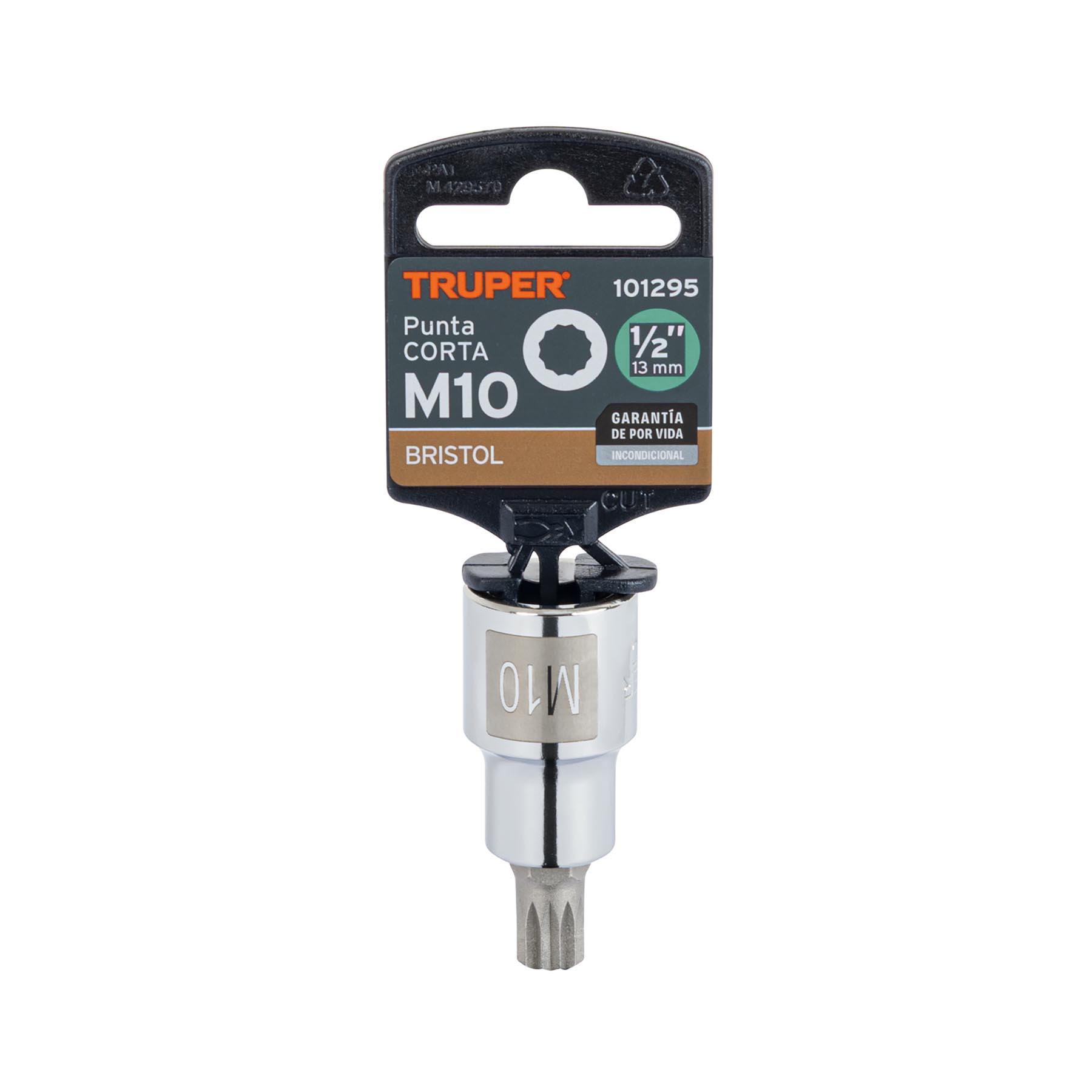 Dado punta corta bristol M10, cuadro 1/2', TRUPER - Imagen 4