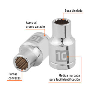 Alternative view of Dado de 10 mm, 12 puntas, cuadro 1/2', TRUPER