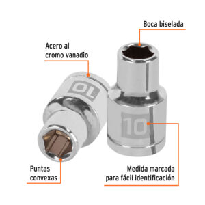 Alternative view of Dado de 10 mm, 6 puntas, cuadro 1/2', TRUPER