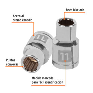 Alternative view of Dado de 11 mm, 12 puntas, cuadro 1/2', TRUPER