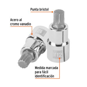 Alternative view of Dado punta corta bristol M12, cuadro 1/2', TRUPER