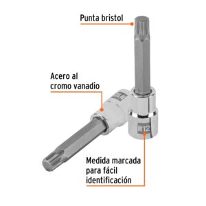 Alternative view of Dado punta larga bristol M12, cuadro 1/2', TRUPER