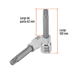 Dado punta larga bristol M12, cuadro 1/2', TRUPER - Imagen 3