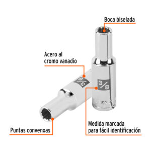 Alternative view of Dado largo de 3/8' 12 puntas, cuadro 1/2', TRUPER