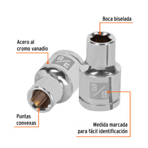 Alternative view of Dado de 3/8', 6 puntas, cuadro 1/2', TRUPER
