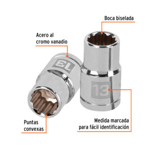 Alternative view of Dado de 13 mm, 12 puntas, cuadro 1/2', TRUPER