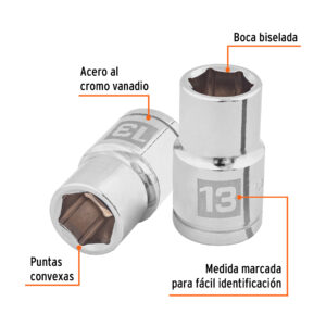 Alternative view of Dado de 13 mm, 6 puntas, cuadro 1/2', TRUPER