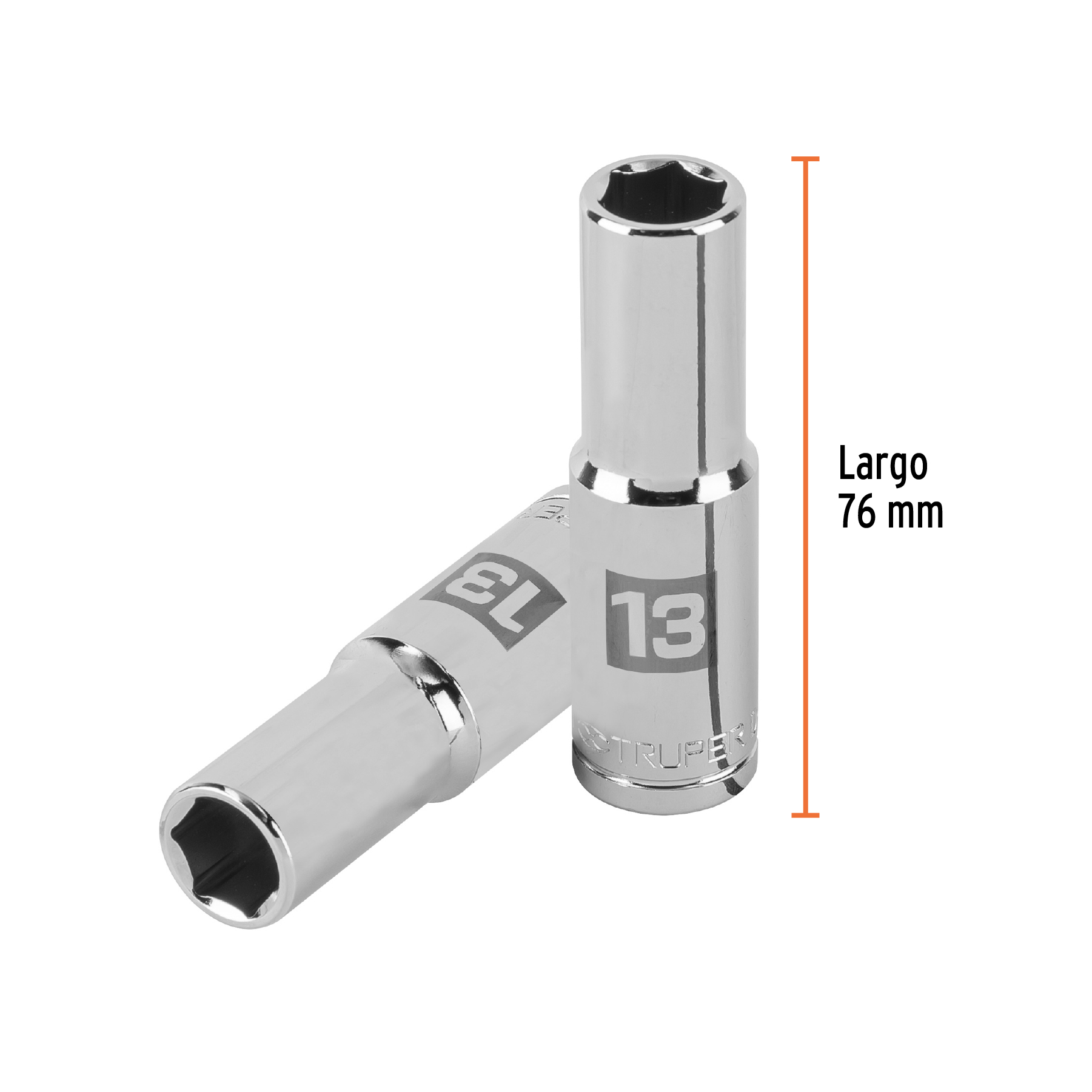 Dado largo de 13 mm, 6 puntas, cuadro 1/2', TRUPER - Imagen 3