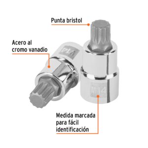 Alternative view of Dado punta corta bristol M14, cuadro 1/2', TRUPER