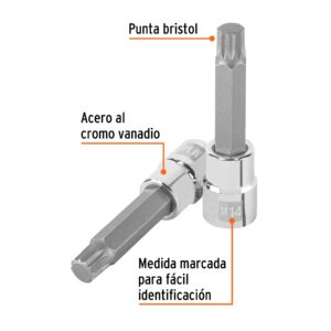 Alternative view of Dado punta larga bristol M14, cuadro 1/2', TRUPER