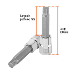 Dado punta larga bristol M14, cuadro 1/2', TRUPER - Imagen 3