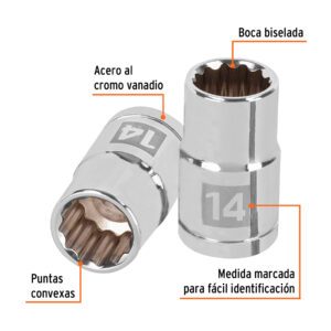 Alternative view of Dado de 14 mm, 12 puntas, cuadro 1/2', TRUPER
