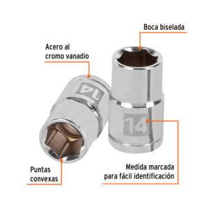 Alternative view of Dado de 14 mm, 6 puntas, cuadro 1/2', TRUPER