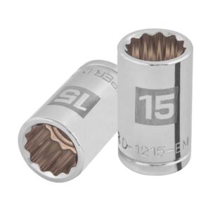 Dado de 15 mm, 12 puntas, cuadro 1/2', TRUPER