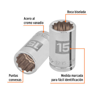 Alternative view of Dado de 15 mm, 12 puntas, cuadro 1/2', TRUPER