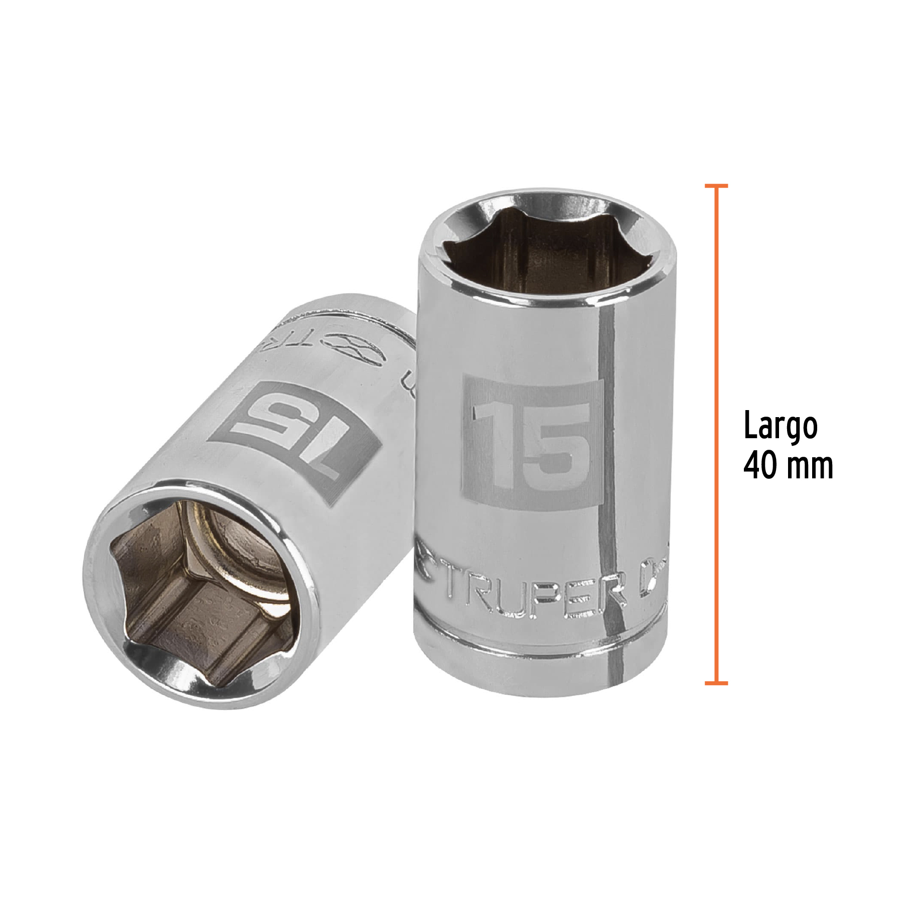 Dado de 15 mm, 6 puntas, cuadro 1/2', TRUPER - Imagen 3
