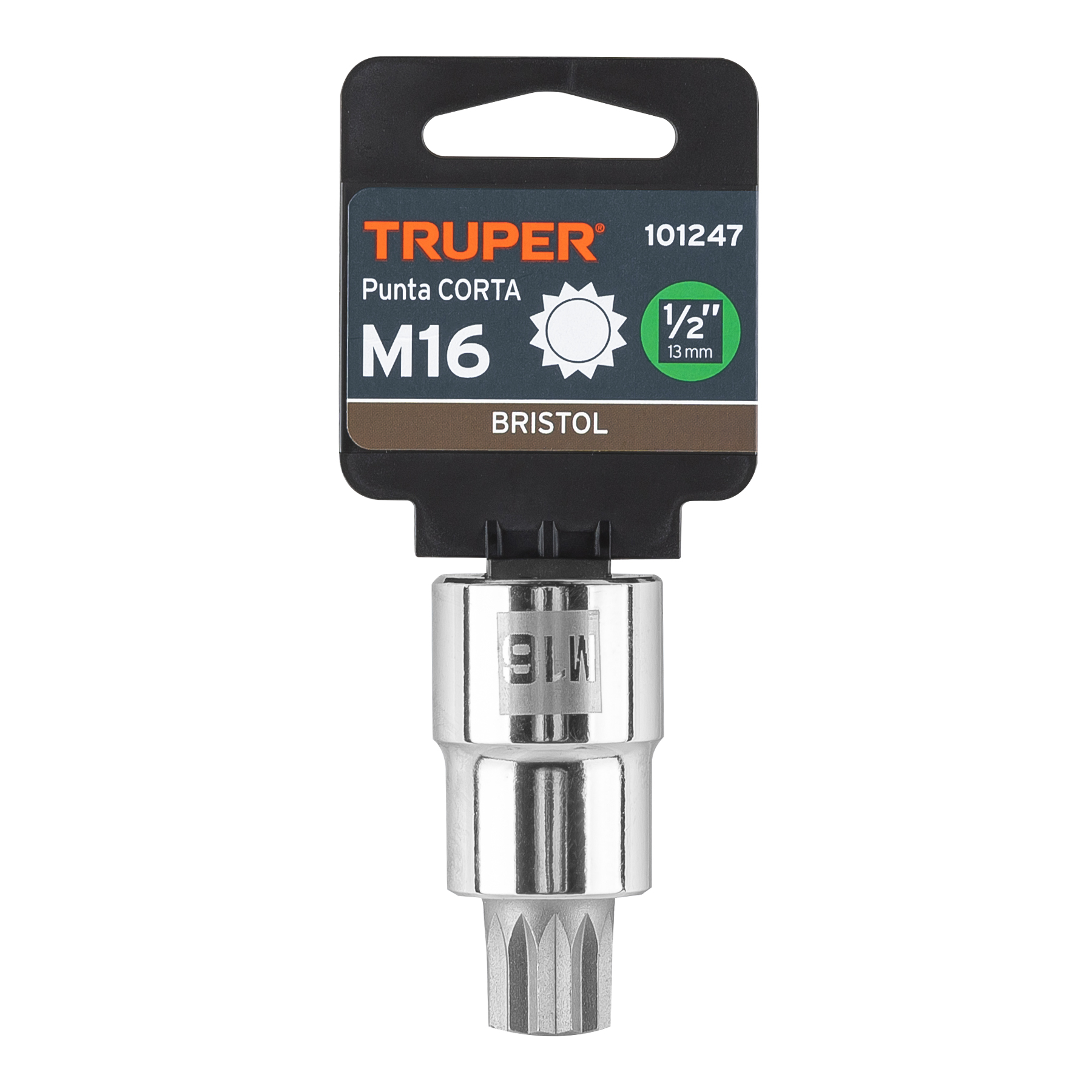 Dado punta corta bristol M16, cuadro 1/2', TRUPER - Imagen 4