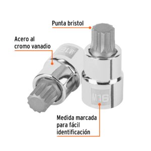 Alternative view of Dado punta corta bristol M16, cuadro 1/2', TRUPER