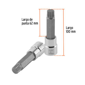 Dado punta larga bristol M16, cuadro 1/2', TRUPER - Imagen 3