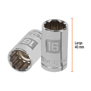 Dado de 16 mm, 12 puntas, cuadro 1/2', TRUPER - Imagen 3
