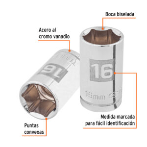 Alternative view of Dado de 16 mm, 6 puntas, cuadro 1/2', TRUPER